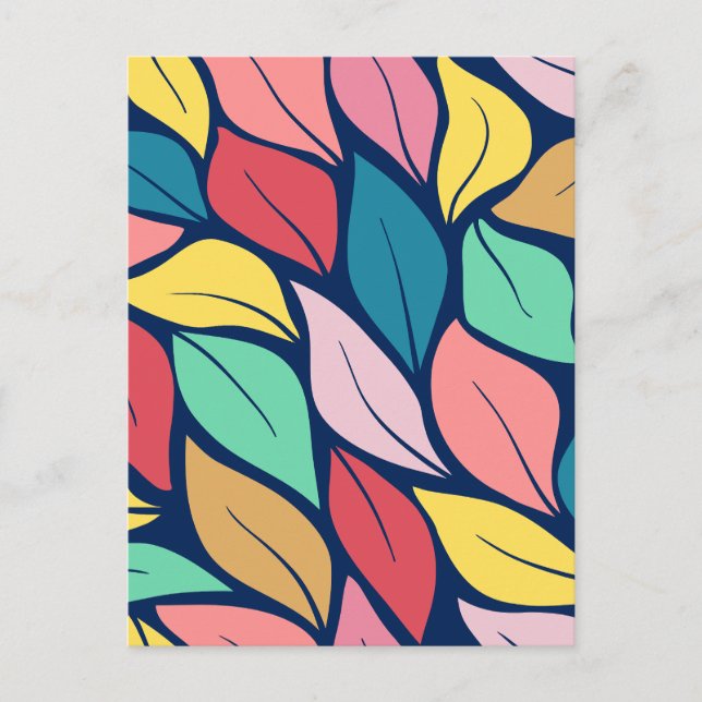 Colored Leaves Nature Abstract Postcard (Front)