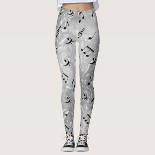 colored leggings elegant notes pattern shiny trend