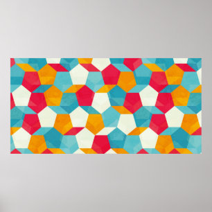 colored mosaic seamless pattern poster