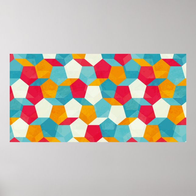 colored mosaic seamless pattern poster (Front)