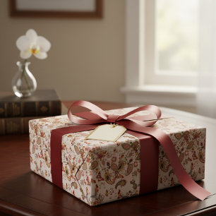 Colored paisley patterned wrapping paper