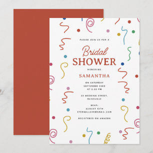 Colored Party Confetti Bridal Shower Invitation