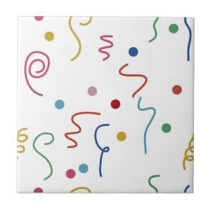 Colored Party Confetti Pattern Tile