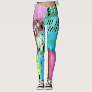 Colored patches leggings