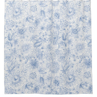 Colored Pencil Floral Shower Curtain