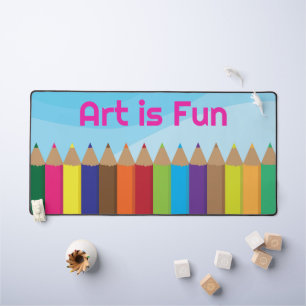 Colored Pencils Art is Fun Desk Mat