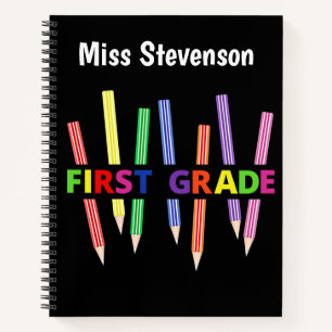Colored Pencils First Grade Notebook