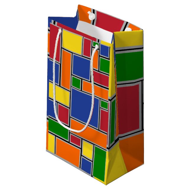 Colored Rectangles  Small Gift Bag (Front Angled)