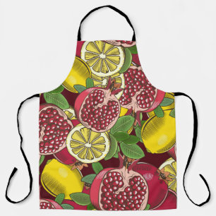 Colored seamless pattern with pomegranates and lem apron