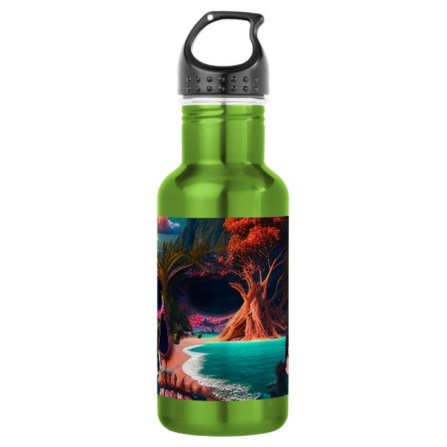 Colored Skull Head 532 Ml Water Bottle (Front)