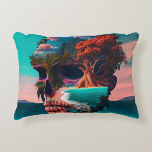 Colored skull head decorative cushion