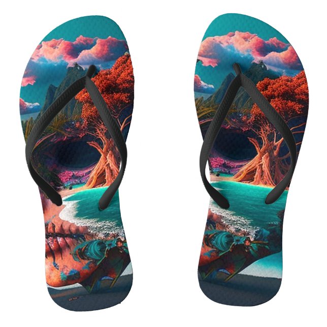 Colored skull head flip flops (Footbed)