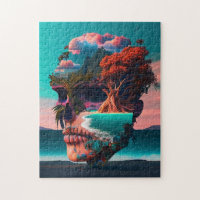 Colored skull head