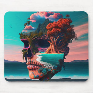 Colored skull head mouse mat