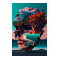 Colored skull head