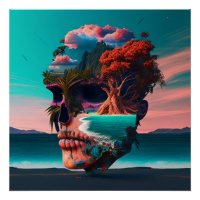 Colored skull head