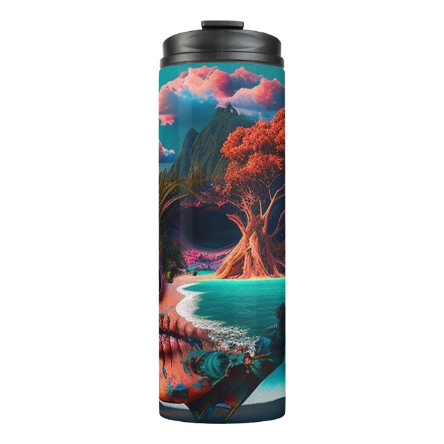 Colored Skull Head Thermal Tumbler (Front)