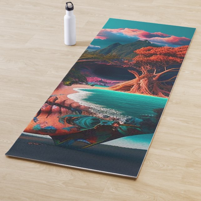 Colored skull head yoga mat (In Situ)