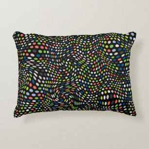 Colored small dots background. Circles wave. Abstr Decorative Cushion