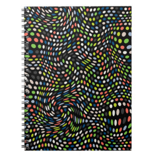 Colored small dots background. Circles wave. Abstr Notebook