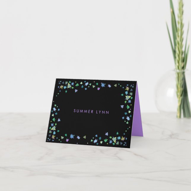 COLORED STARS Bar Bat Mitzvah Thank You Card (Front)