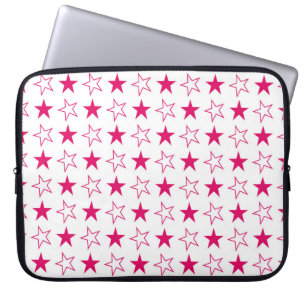 Colored stars seamless pattern, pink stars vintage laptop sleeve