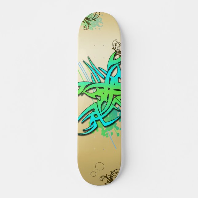 Colored Tattoo Designed Skateboard (Front)