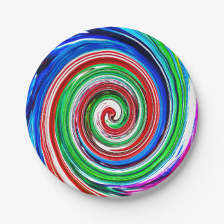 colored vortex paper plate