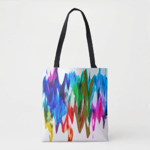 Colored waves tote bag