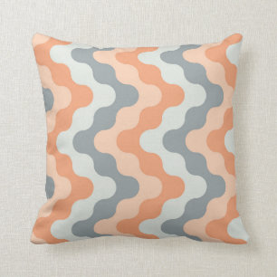 Colored zigzags (salmon and gray) cushion