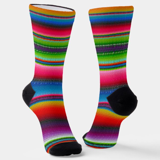 Colorfol Stripes Crew Socks (Angled)