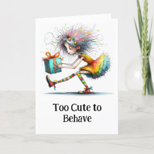 *  Colorful 1 Whimsical Christmas Girl  Gift AP97 Thank You Card