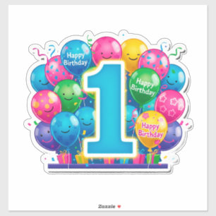 Colorful 1st Birthday Celebration With Balloons