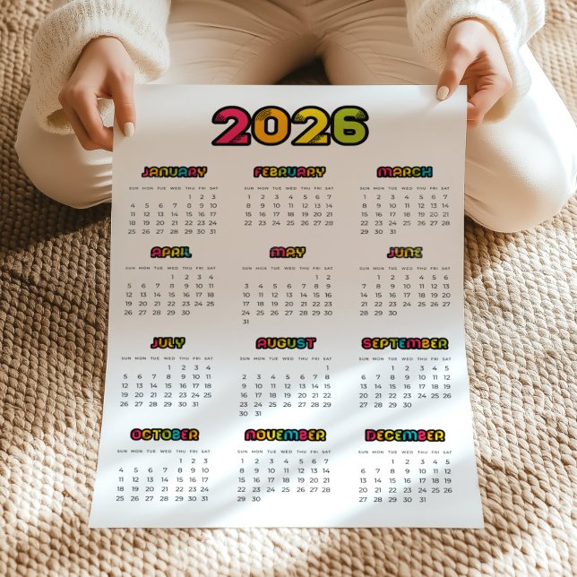 Colorful 2026 calendar poster (Creator Uploaded)