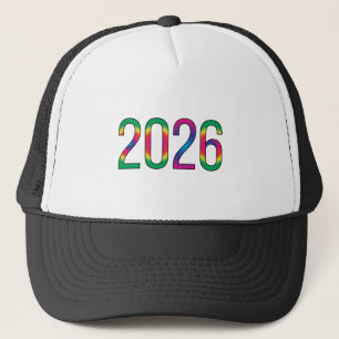 Colorful 2026 Year Printed Elegant New Year-Cap  Trucker Hat