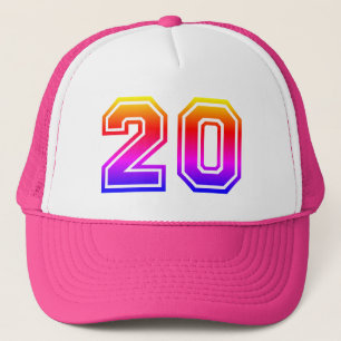 Colorful 20th Birthday Party Trucker Hat