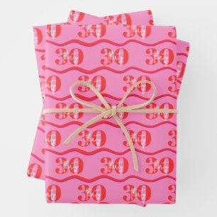 Colorful 30th Birthday Gift Wrap