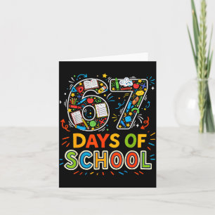 Colorful 67 Days Of School Clroom Learning Celebra Card