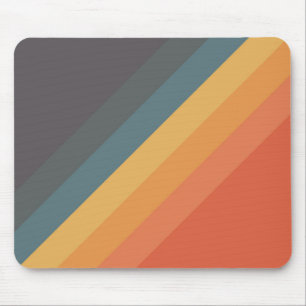 Colorful 70s 80s Retro Striped Stripes Mouse Mat