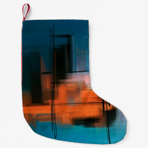 Colorful abstract acrylic painting. Surreal landsc Small Christmas Stocking
