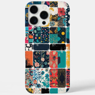 Colorful Abstract and Floral Pattern Collage iPhone 16 Pro Max Case