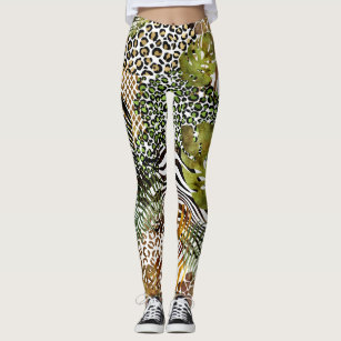 Colorful abstract animal jungle leggings