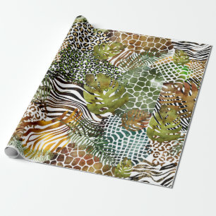 Colorful abstract animal jungle wrapping paper