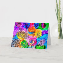 COLORFUL ABSTRACT ART BLANK CARD
