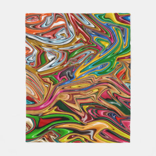 Colorful abstract art fleece blanket
