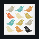 Colorful Abstract Birds Midcentury Modern Magnet<br><div class="desc">This fabulous mid century modern magnet features rows of bright birds,  in the colors of turquoise,  orange,  cream,  green,  tan,  and black. This will make a fabulous addition to your kitchen decor!</div>