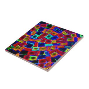 Colorful Abstract Bokeh Blocks Pattern Tile
