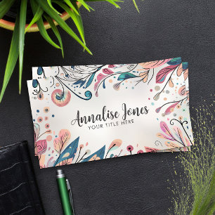 Colorful Abstract Botanical Art  Business Card