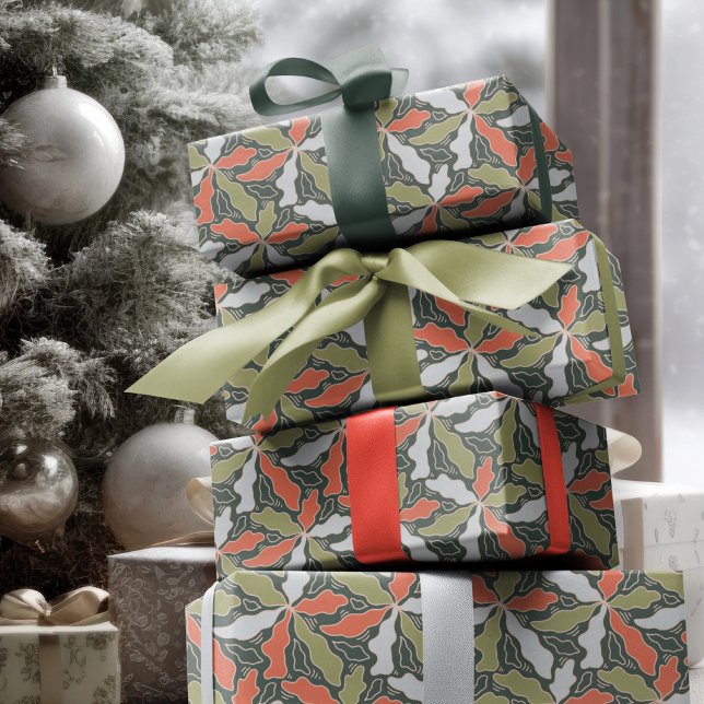 Colorful Abstract Botanical  Wrapping Paper (Colorful Abstract Botanical Wrapping Paper by Ricaso - a stunning modern holiday gift wrap )