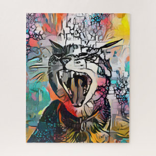 Colorful Abstract Cat   Challenging Hard Jigsaw Puzzle